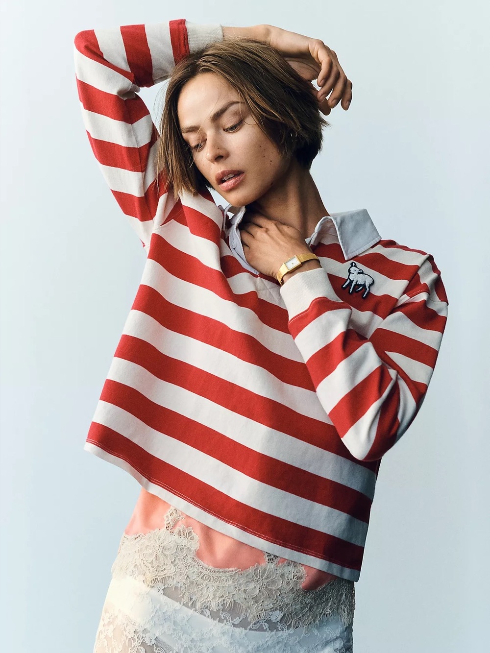 MOTHER The Boxy Rugby Pullover L